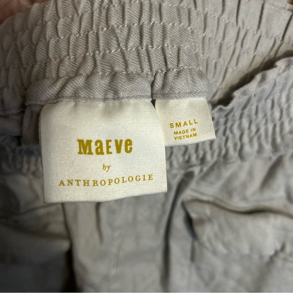Anthropologie Maeve Linen A-Line Shorts Flap Pockets Stretch Waist Size Small - Picture 5 of 6